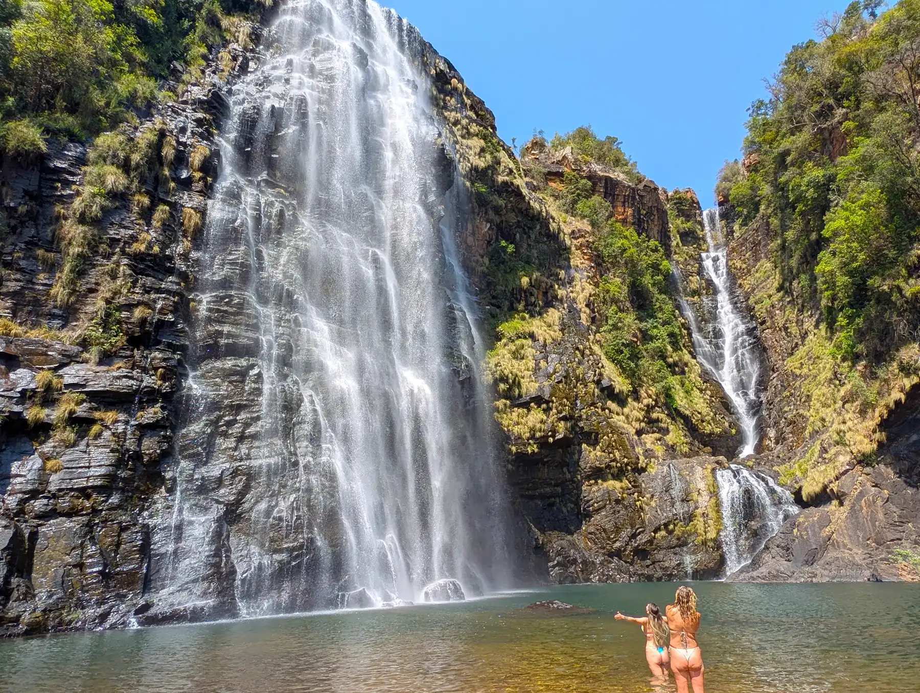 Lisbon Falls cascading into a lush forested gorge along South Africa's Panorama Route near Graskop, Mpumalanga