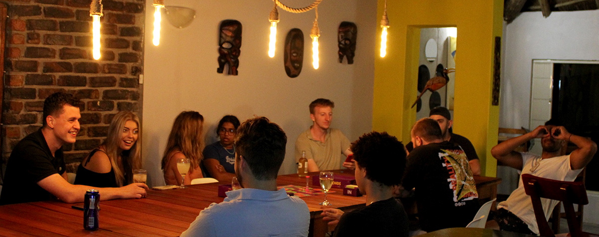 The dinner table at Kruger Park Hostel