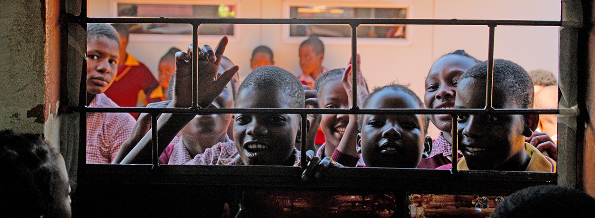 and the curious students peak into the classroom to see what is happening